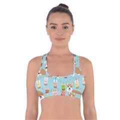 Welsh Corgis Dog Boba Tea Bubble Tea Cute Kawaii Cross Back Sports Bra by Grandong