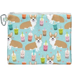 Welsh Corgis Dog Boba Tea Bubble Tea Cute Kawaii Canvas Cosmetic Bag (xxxl) by Grandong