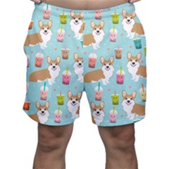 Welsh Corgis Dog Boba Tea Bubble Tea Cute Kawaii Men s Shorts