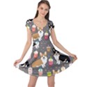 Welsh Corgi Dog Boba Tea Bubble Kawaii Cap Sleeve Dress View1