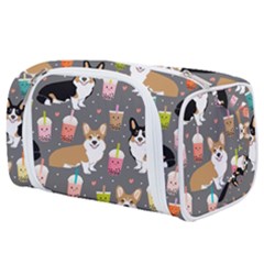 Welsh Corgi Dog Boba Tea Bubble Kawaii Toiletries Pouch by Grandong