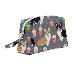 Welsh Corgi Dog Boba Tea Bubble Kawaii Wristlet Pouch Bag (medium) by Grandong