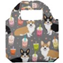 Welsh Corgi Dog Boba Tea Bubble Kawaii Foldable Grocery Recycle Bag View1