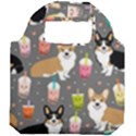 Welsh Corgi Dog Boba Tea Bubble Kawaii Foldable Grocery Recycle Bag View2