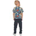 Winter Blue Christmas Snowman Pattern Kids  Sports T-Shirt View2