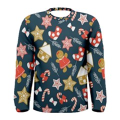 New Year Christmas Winter Pattern Men s Long Sleeve T-shirt by Grandong