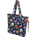 New Year Christmas Winter Pattern Drawstring Tote Bag View1