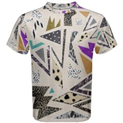 90s Geometric Christmas Pattern Men s Cotton T-shirt by Grandong