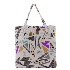 90s Geometric Christmas Pattern Grocery Tote Bag by Grandong