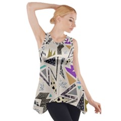 90s Geometric Christmas Pattern Side Drop Tank Tunic by Grandong