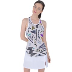 90s Geometric Christmas Pattern Racer Back Mesh Tank Top by Grandong