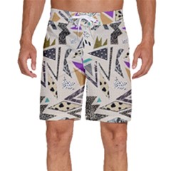 90s Geometric Christmas Pattern Men s Beach Shorts by Grandong