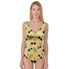 Seamless Pattern Of Sunglasses Tropical Leaves And Flower Princess Tank Leotard  by Grandong