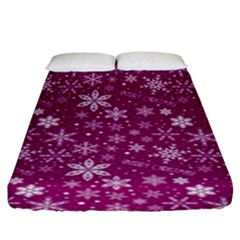 Purple Christmas Pattern Fitted Sheet (king Size)