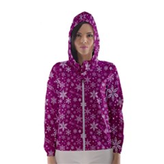 Purple Christmas Pattern Women s Hooded Windbreaker