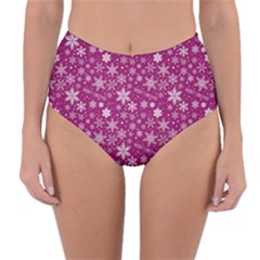 Purple Christmas Pattern Reversible High-waist Bikini Bottoms