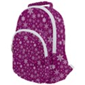 Purple Christmas Pattern Rounded Multi Pocket Backpack View1