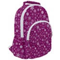 Purple Christmas Pattern Rounded Multi Pocket Backpack View2