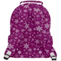 Purple Christmas Pattern Rounded Multi Pocket Backpack View3