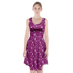 Purple Christmas Pattern Racerback Midi Dress