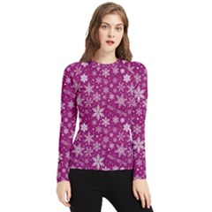 Purple Christmas Pattern Women s Long Sleeve Rash Guard