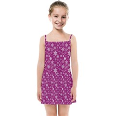 Purple Christmas Pattern Kids  Summer Sun Dress