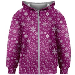 Purple Christmas Pattern Kids  Zipper Hoodie Without Drawstring