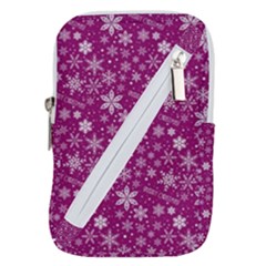 Purple Christmas Pattern Belt Pouch Bag (small)