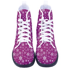 Purple Christmas Pattern Women s High-top Canvas Sneakers