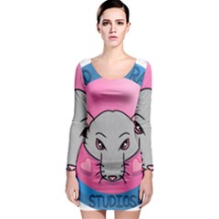 Rad Rat Studios Logo Long Sleeve Bodycon Dress by radratstudios