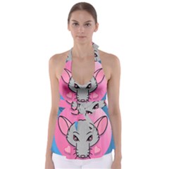 Rad Rat Studios Logo Tie Back Tankini Top by radratstudios