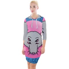 Rad Rat Studios Logo Quarter Sleeve Hood Bodycon Dress