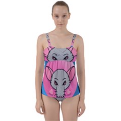 Rad Rat Studios Logo Twist Front Tankini Set by radratstudios