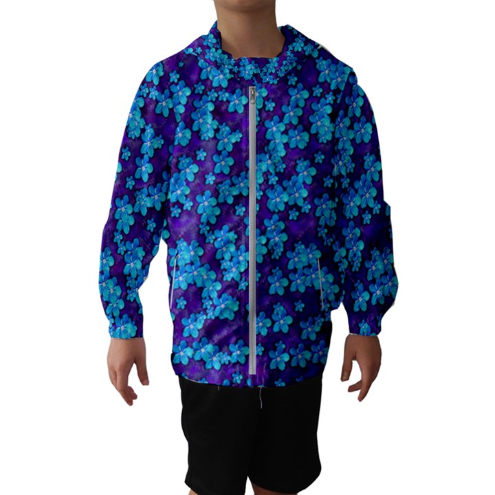 Flowers And Bloom In Perfect Lovely Harmony Kids  Hooded Windbreaker