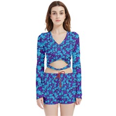 Flowers And Bloom In Perfect Lovely Harmony Velvet Wrap Crop Top And Shorts Set by pepitasart