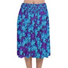 Flowers And Bloom In Perfect Lovely Harmony Velvet Flared Midi Skirt