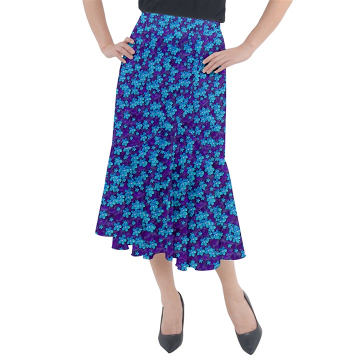 Flowers And Bloom In Perfect Lovely Harmony Midi Mermaid Skirt