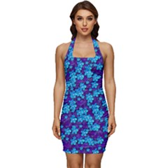 Flowers And Bloom In Perfect Lovely Harmony Sleeveless Wide Square Neckline Ruched Bodycon Dress by pepitasart