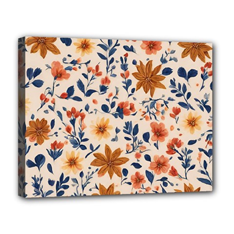 Boho Flowers Seamless Patternn Canvas 14  X 11  (stretched) by Jack14