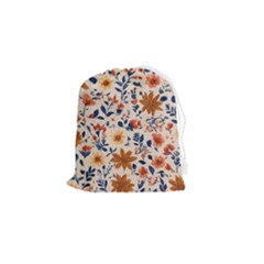 Boho Flowers Seamless Patternn Drawstring Pouch (small) by Jack14