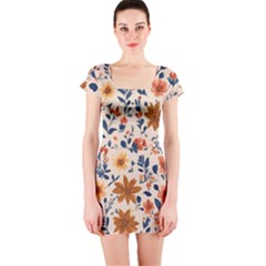 Boho Flowers Seamless Patternn Short Sleeve Bodycon Dress by Jack14