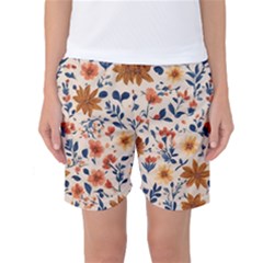 Boho Flowers Seamless Patternn Women s Basketball Shorts by Jack14