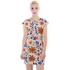 Boho Flowers Seamless Patternn Cap Sleeve Bodycon Dress by Jack14