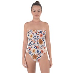 Boho Flowers Seamless Patternn Tie Back One Piece Swimsuit by Jack14