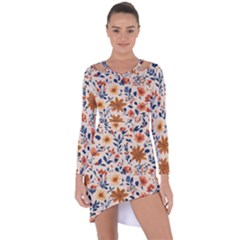 Boho Flowers Seamless Patternn Asymmetric Cut-out Shift Dress by Jack14