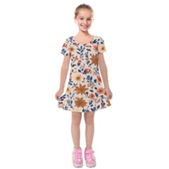 Boho Flowers Seamless Patternn Kids  Short Sleeve Velvet Dress by Jack14