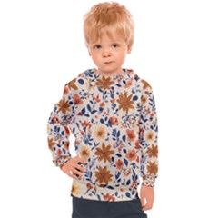 Boho Flowers Seamless Patternn Kids  Hooded Pullover