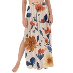 Boho Flowers Seamless Patternn Maxi Chiffon Tie-up Sarong