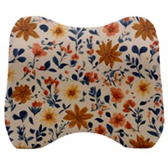 Boho Flowers Seamless Patternn Velour Head Support Cushion