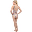 Boho Flowers Seamless Patternn Cross Front Low Back Swimsuit View2